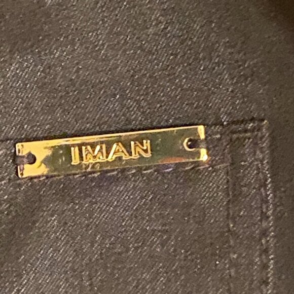 Iman Womens Black Bootcut Pull On Pants Elastic Waist Size S Long 5-pockets - Picture 6 of 8